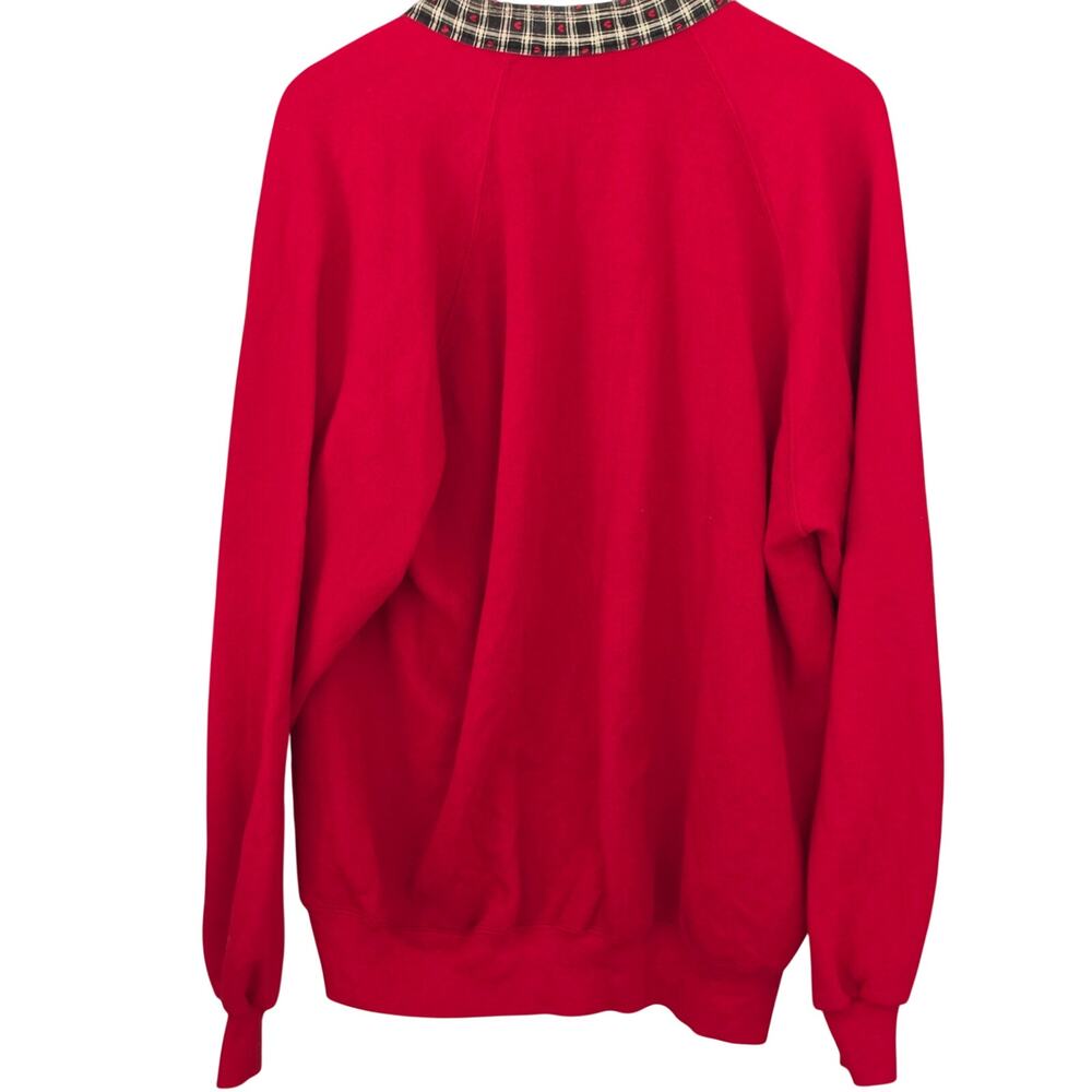 Handcrafted Unique 3XL Red Knit Teacher Core ABC Fleece Cardigan Jacket - Picture 5 of 12